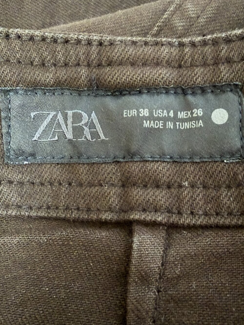Zara ZW Collection High Waist Wide Leg Jeans Brown Size 27 US 4 - Picture 5 of 5